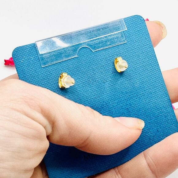 Charlotte & Lexi Gold and Green Cubic Zirconia Earrings - Picture 6 of 7